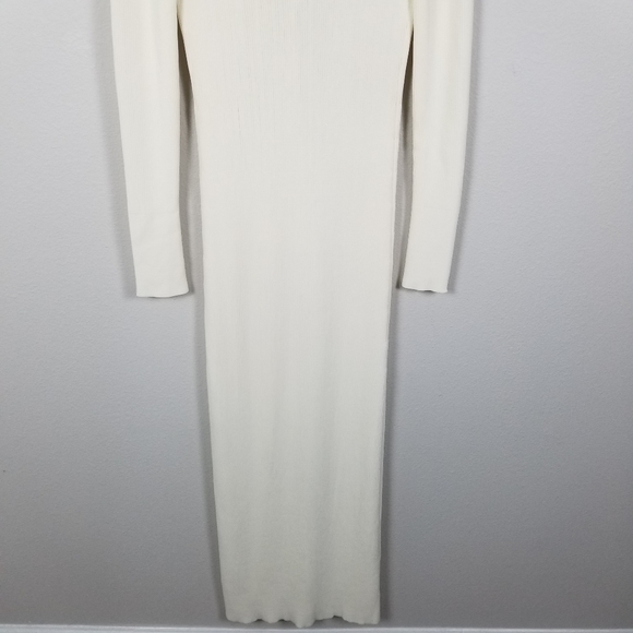 Gauge81 Rubi Luxury Minimalist Ribbed Knit Sweater Ivory Maxi Dress Size Medium - Picture 14 of 16